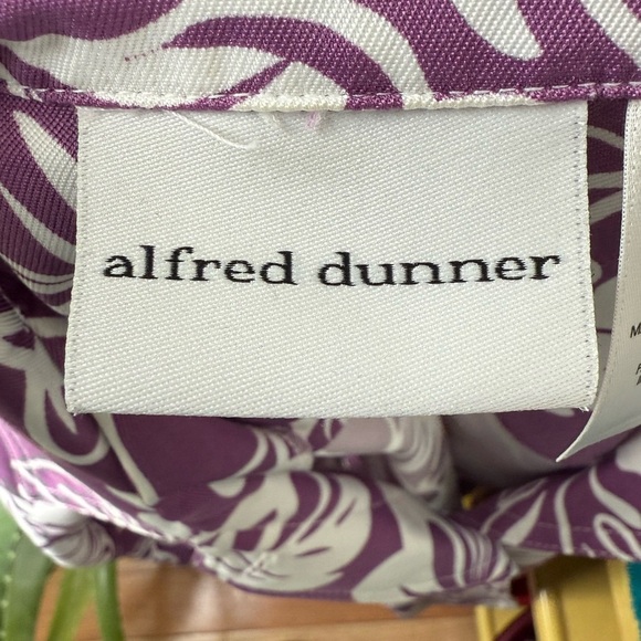 Alfred Dunner Heavy Shirt/Light Jacket Purple Hawaiian Floral Print Women Sz 14 - Picture 5 of 6